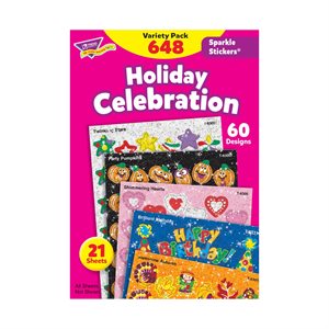 Sparkle Stickers Holiday Celebrations Assorted ~PKG 648