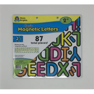 Magnetic 2" Letters Neon Brights ~PKG 87