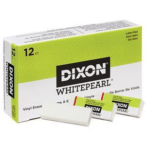 Dixon White Vinyl Erasers Large ~BOX 12